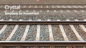  Presentation with tracks - Colorful slide set enhanced with stations cross - train tracks at train station backdrop and a gray colored foreground