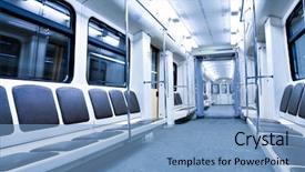  Presentation with vehicle - Presentation theme enhanced with train seat - vehicle interior background and a teal colored foreground