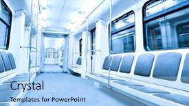  Presentation with vehicle - Audience pleasing slides consisting of bus commuter rail - vehicle interior backdrop and a  colored foreground