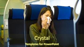  Presentation with tissue - PPT layouts enhanced with japanese railway - woman sneeze covered by tissue background and a tawny brown colored foreground