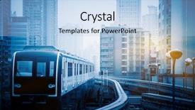  Presentation with china infrastructure - Beautiful presentation theme featuring metro monorail in chongqing china backdrop and a light blue colored foreground