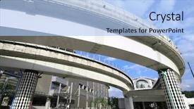  Presentation with metro train - PPT layouts with metro rail - elevated train station background and a light blue colored foreground