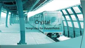  Presentation with metro rail - Amazing presentation having metro rail - rapid station with the train backdrop and a teal colored foreground