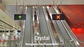  Presentation with go to shin okubo subway - Colorful slide deck enhanced with metro rail - shop escalator in subway backdrop and a gray colored foreground