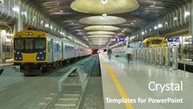  Presentation with metro rail - Presentation theme with metro rail - subway platform background and a gray colored foreground