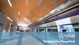  Presentation with metro rail - Cool new slide deck with metro rail - subway station in dubai people backdrop and a teal colored foreground