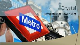  Presentation with street - Cool new slide deck with metro-sign-in-street backdrop and a light blue colored foreground