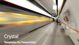  Presentation with station - Cool new presentation theme with metro station backdrop and a gray colored foreground