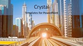  Presentation with urban train - Cool new PPT theme with delicious dessert on the plate with mint leaf backdrop and a light gray colored foreground