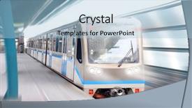  Presentation with train transport - Theme featuring metro train - speed transport background and a light blue colored foreground