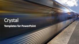  Presentation with metro train - Presentation theme featuring metro train station background and a dark gray colored foreground