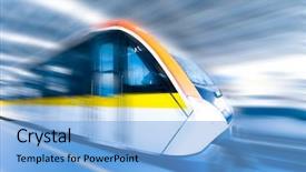  Presentation with sub station - Beautiful presentation theme featuring metro train tunnel - subway station of shanghai chian backdrop and a light blue colored foreground