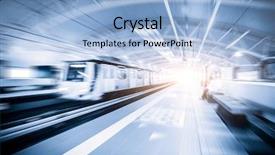  Presentation with metro train - Colorful presentation theme enhanced with metro train with motion blur backdrop and a light blue colored foreground