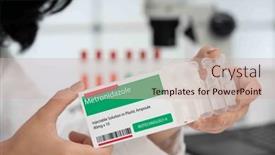  Presentation with antibiotic - Presentation consisting of metronidazole-antibiotic-and-antiprotozoal-medication and a  colored foreground