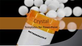  Presentation with yellow medical - Presentation consisting of metronidazole-rx-medical-pills background and a gold colored foreground