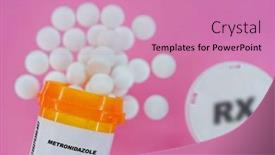  Presentation with spilling - Presentation theme enhanced with metronidazole-rx-medicine-pills background and a coral colored foreground