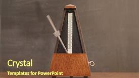  Presentation with classic - Presentation having metronome on a table motion background and a tawny brown colored foreground