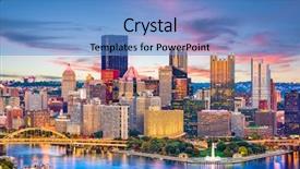  Presentation with pittsburgh - Audience pleasing slide set consisting of metropolis - pittsburgh pennsylvania usa downtown city backdrop and a teal colored foreground