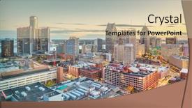  Presentation with detroit - Audience pleasing slide deck consisting of metropolitan - detroit michigan usa downtown skyline backdrop and a lemonade colored foreground