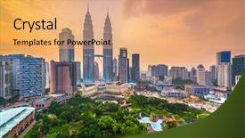  Presentation with malaysia - PPT layouts with metropolitan - kuala lumpur malaysia park background and a coral colored foreground
