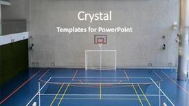  Presentation with fitness - Presentation design consisting of mettings - image of a fitness hall background and a  colored foreground