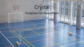  Presentation with fitness - Beautiful PPT theme featuring mettings - image of a fitness hall backdrop and a  colored foreground