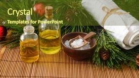 Presentation with treatment - PPT theme enhanced with mettings - treatment spa with christmas decorations background and a tawny brown colored foreground