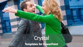  Presentation with people street - Cool new presentation theme with  backdrop and a  colored foreground.