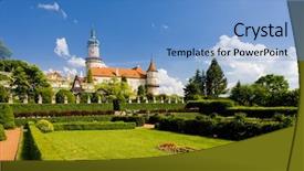  Presentation with candy castle - Beautiful PPT theme featuring metuji with garden czech republic backdrop and a  colored foreground