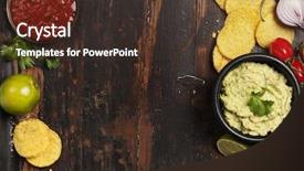  Presentation with salsa guacamole - Audience pleasing slides consisting of mex - mexican nachos chips with homemade backdrop and a tawny brown colored foreground