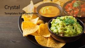  Presentation with mexican nachos tortilla chips - Colorful presentation design enhanced with mex - mexican nachos tortilla chips backdrop and a gold colored foreground