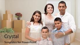  Presentation with mechanical plant room - Colorful PPT theme enhanced with mexican - happy hispanic family in empty backdrop and a coral colored foreground
