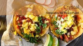  Presentation with pastor - Slide deck consisting of mexican-al-pastor-street-tacos background and a gold colored foreground