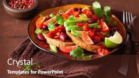  Presentation with mexican chili - Slide set having mexican avocado bean sandwich with tomato chili scallion background and a tawny brown colored foreground