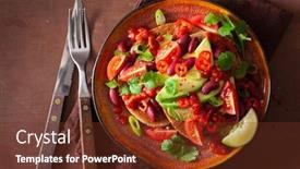  Presentation with mexican chili - Presentation theme featuring mexican avocado bean sandwich with tomato chili scallion background and a tawny brown colored foreground