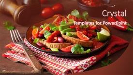  Presentation with mexican chili - Slide deck having mexican avocado bean sandwich with tomato chili scallion background and a tawny brown colored foreground