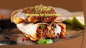  Presentation with beef - Beautiful PPT layouts featuring mexican beef burrito backdrop and a tawny brown colored foreground
