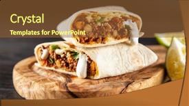  Presentation with beef - Slide set having mexican beef burrito background and a tawny brown colored foreground