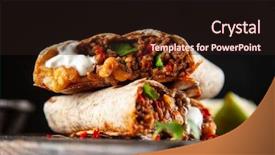  Presentation with beef - Amazing slide deck having mexican beef burrito backdrop and a wine colored foreground