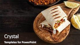  Presentation with beef - Cool new slides with mexican beef burrito backdrop and a wine colored foreground