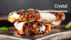  Presentation with beef - Slide deck featuring mexican beef burrito background and a dark gray colored foreground