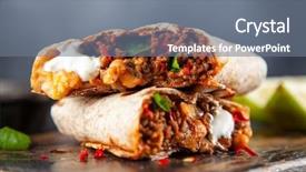  Presentation with mexican - Presentation design enhanced with mexican beef burrito background and a gray colored foreground