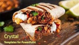  Presentation with beef - Presentation consisting of mexican beef burrito background and a tawny brown colored foreground