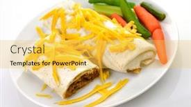  Presentation with ground beef - Audience pleasing theme consisting of mexican burrito with ground beef backdrop and a yellow colored foreground