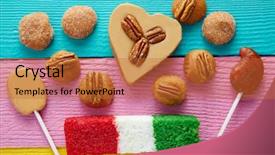  Presentation with mexico flag - Beautiful PPT layouts featuring cajeta pecan and coconut flag backdrop and a teal colored foreground
