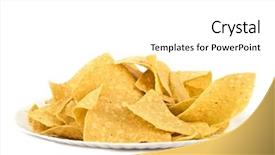  Presentation with tortilla - Audience pleasing theme consisting of mexican chips on paper plate backdrop and a white colored foreground