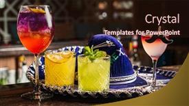  Presentation with cocktail bar - Presentation design consisting of mexican-cocktail-in-the-bar background and a wine colored foreground