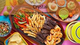  Presentation with mexican fajitas - Audience pleasing slides consisting of mexican combo beef and chicken backdrop and a red colored foreground
