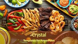  Presentation with mexican fajitas - Audience pleasing presentation consisting of mexican combo beef and chicken backdrop and a tawny brown colored foreground