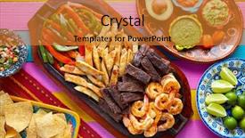  Presentation with mexican fajitas - Presentation consisting of mexican combo beef and chicken background and a gold colored foreground